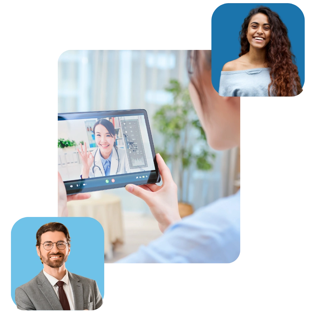 A member on a video visit with a Solay dermatologist